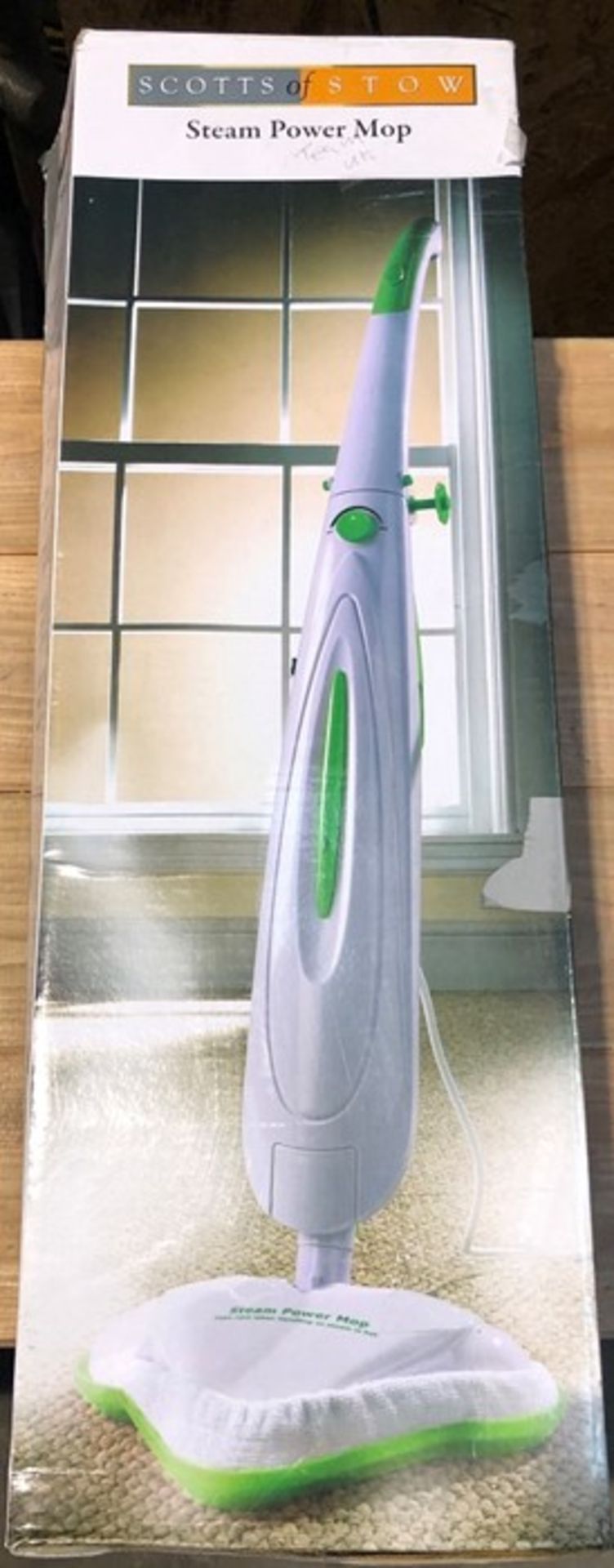 1 BOXED SCOTTS OF STOW STEAM POWER MOP / RRP £34.99 (PUBLIC VIEWING AVAILABLE)