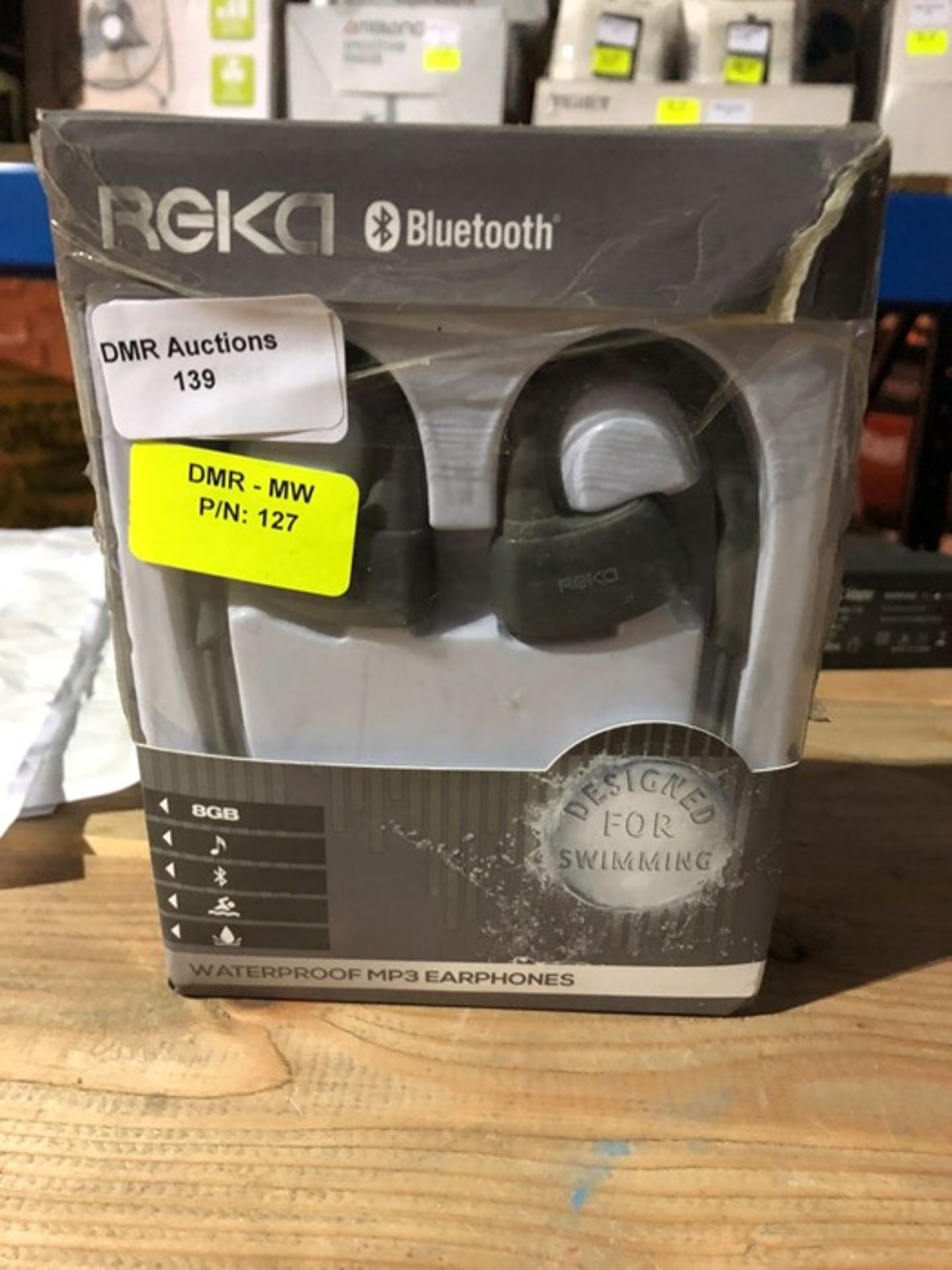 1 BOXED REKA BLUETOOTH WATERPROOF MP3 EARPHONES / RRP £29.95 (PUBLIC VIEWING AVAILABLE)