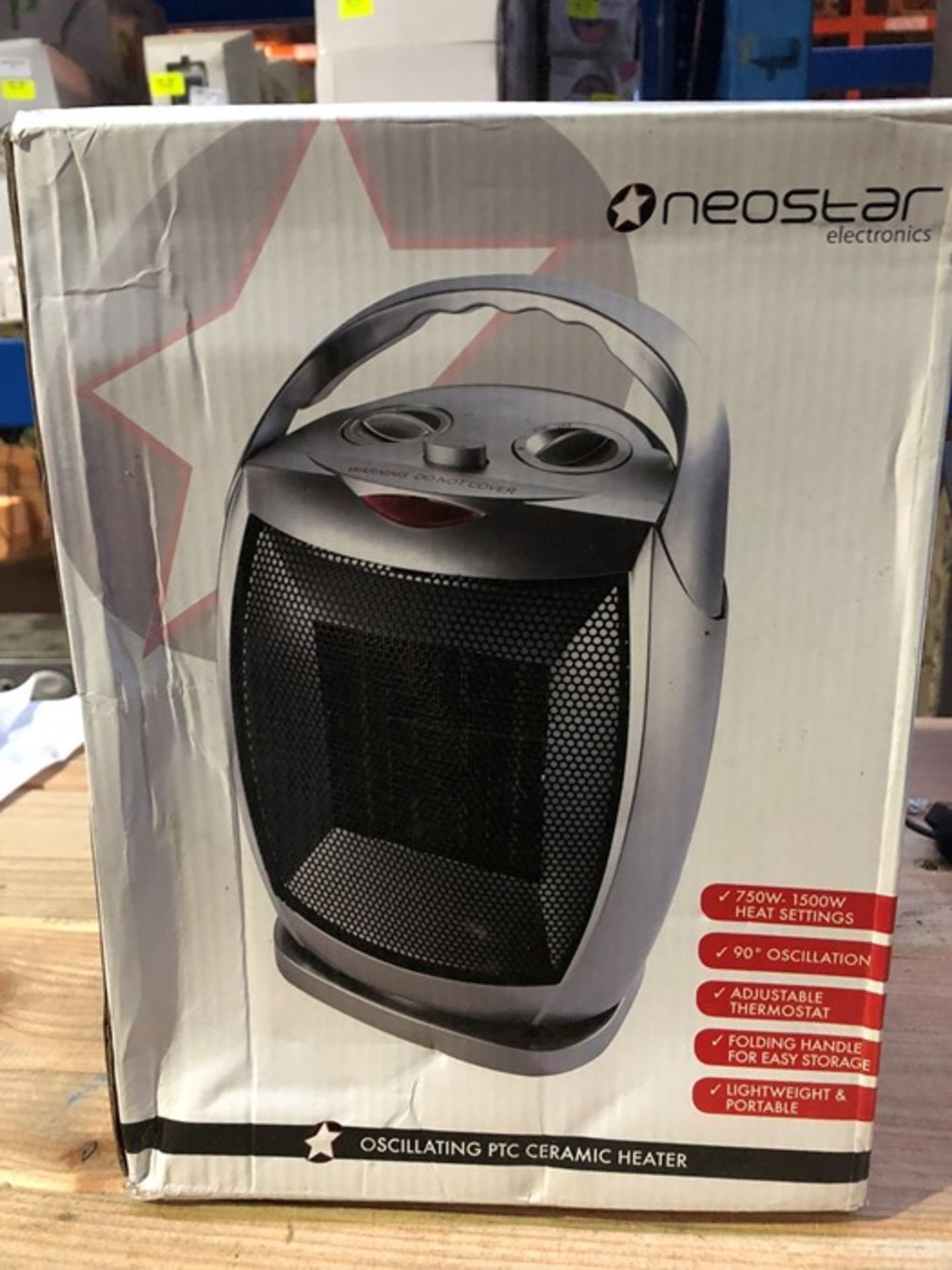 1 BOXED NEOSTAR ELECTRONICS OSCILLATING PTC CERAMIC HEATER / RRP £24.99 (PUBLIC VIEWING AVAILABLE)