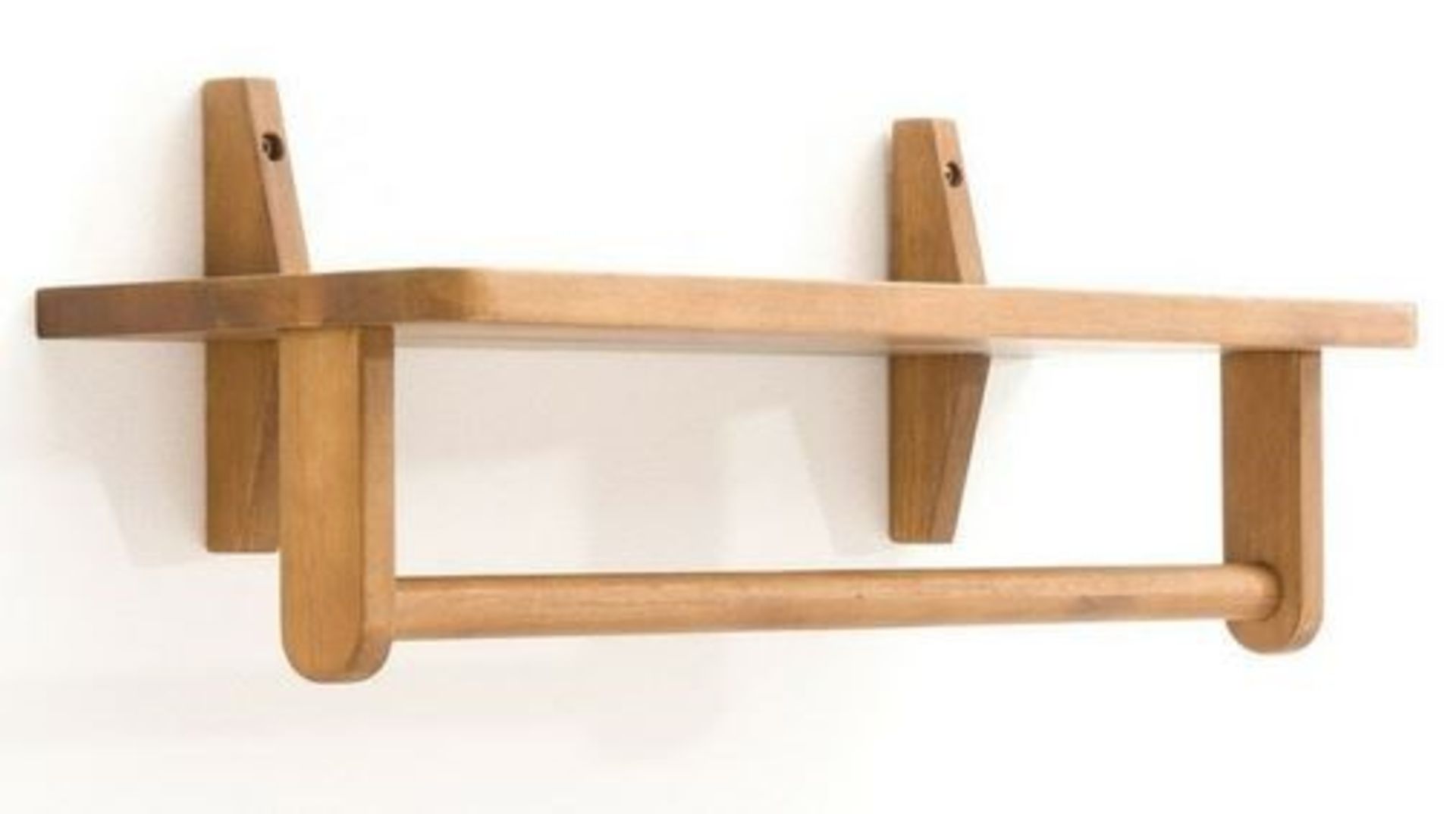 1 GRADE B BOXED DESIGNER WOODEN SHELF IN OAK / RRP £32.99 (PUBLIC VIEWING AVAILABLE) - Image 2 of 2