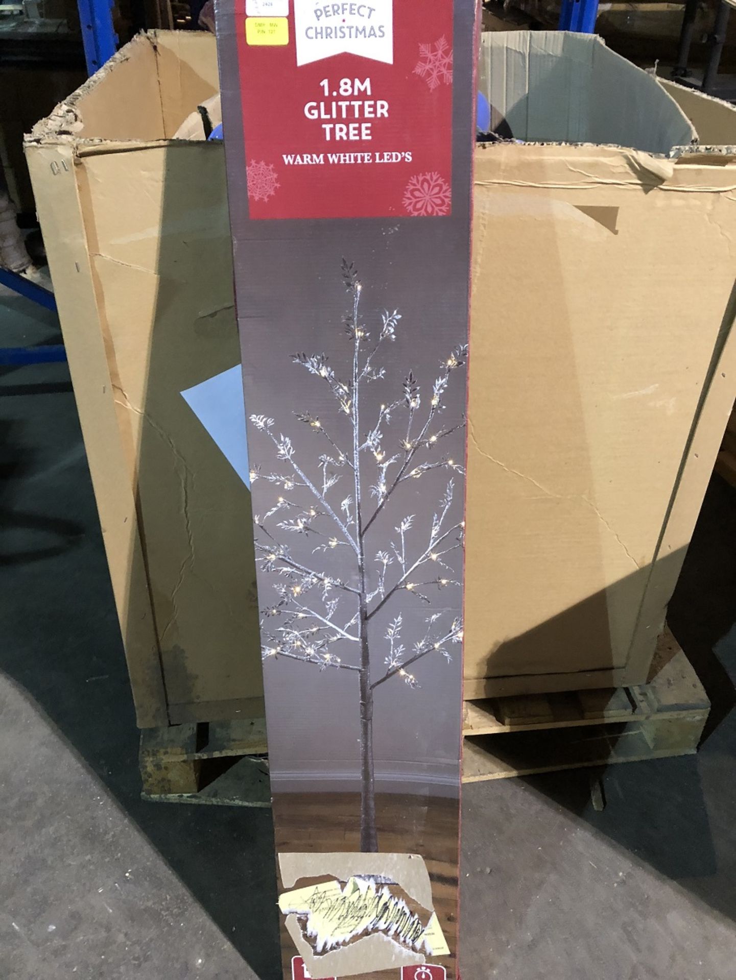 1 BOXED PERFECT CHRISTMAS 1.8M GLITTER TREE WITH WARM WHITE LED / RRP £69.99 (PUBLIC VIEWING