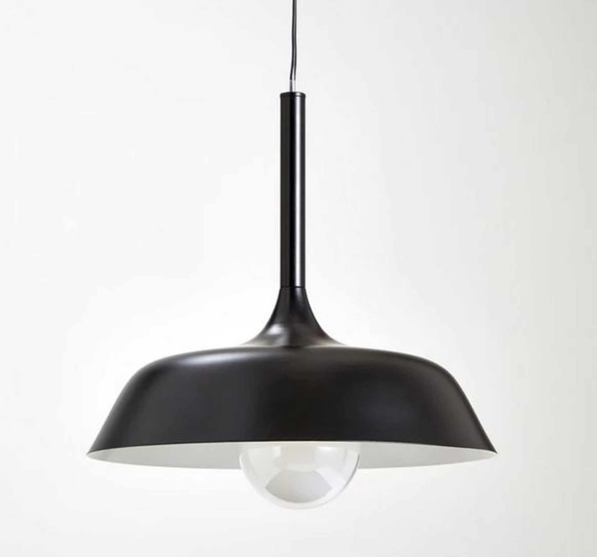 1 BOXED GRADE A DESIGNER MIAKA INDUSTRIAL STYLE METAL PENDANT LIGHT IN MATT BLACK - LIGHTBULB NOT