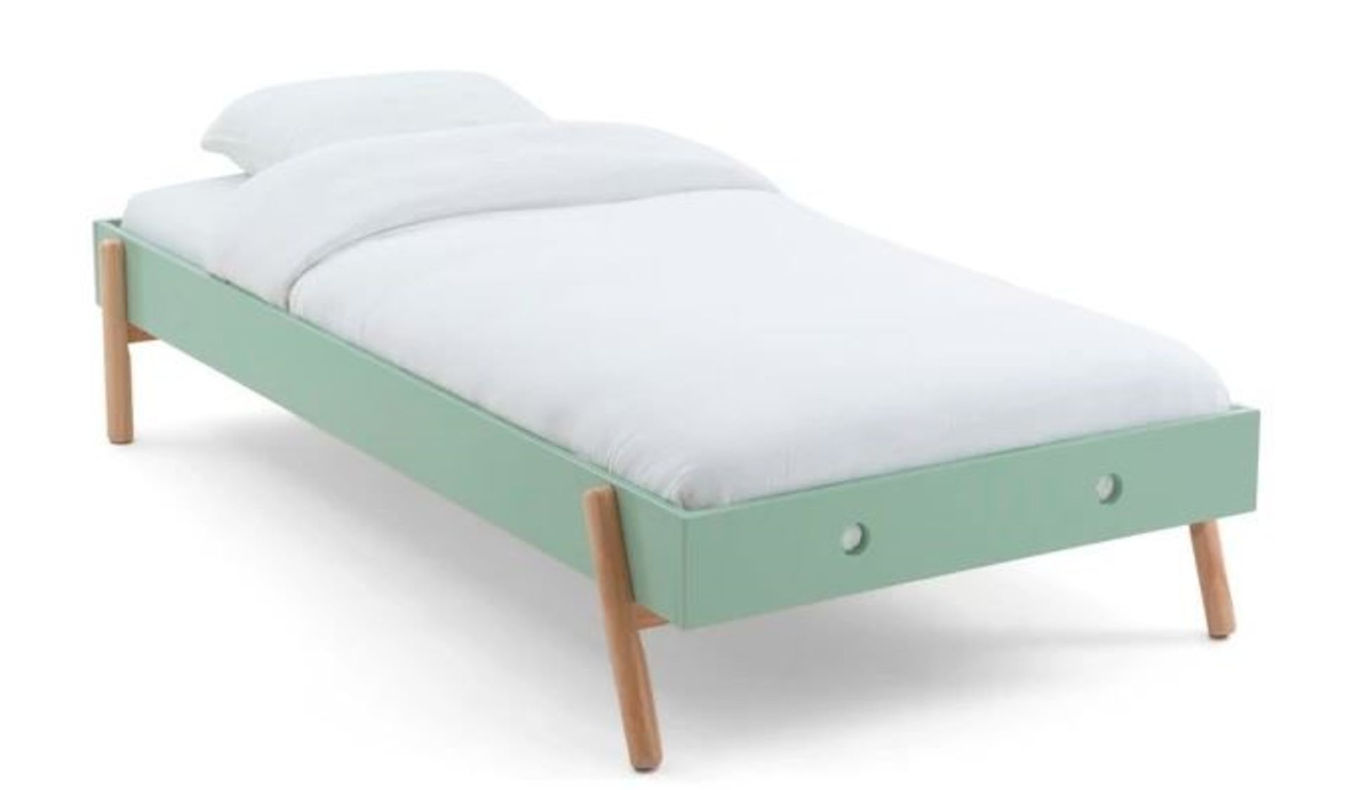 1 GRADE B BOXED DESIGNER WALLET CHILD'S BED WITH FRAME IN GREEN / SIZE: 90 X 190CM / RRP £220.00 (