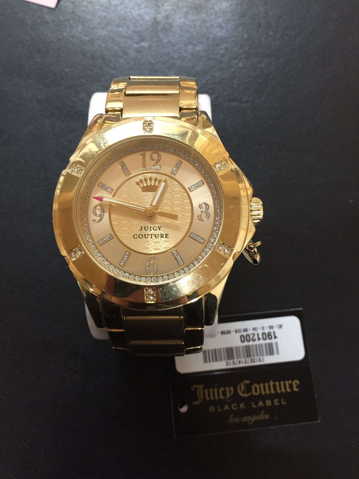 1 UNBOXED LADIES JUICY COUTURE RICH GIRL WATCH 1901200 IN GOLD / RRP £150.00 (VIEWING IS AVALABLE)
