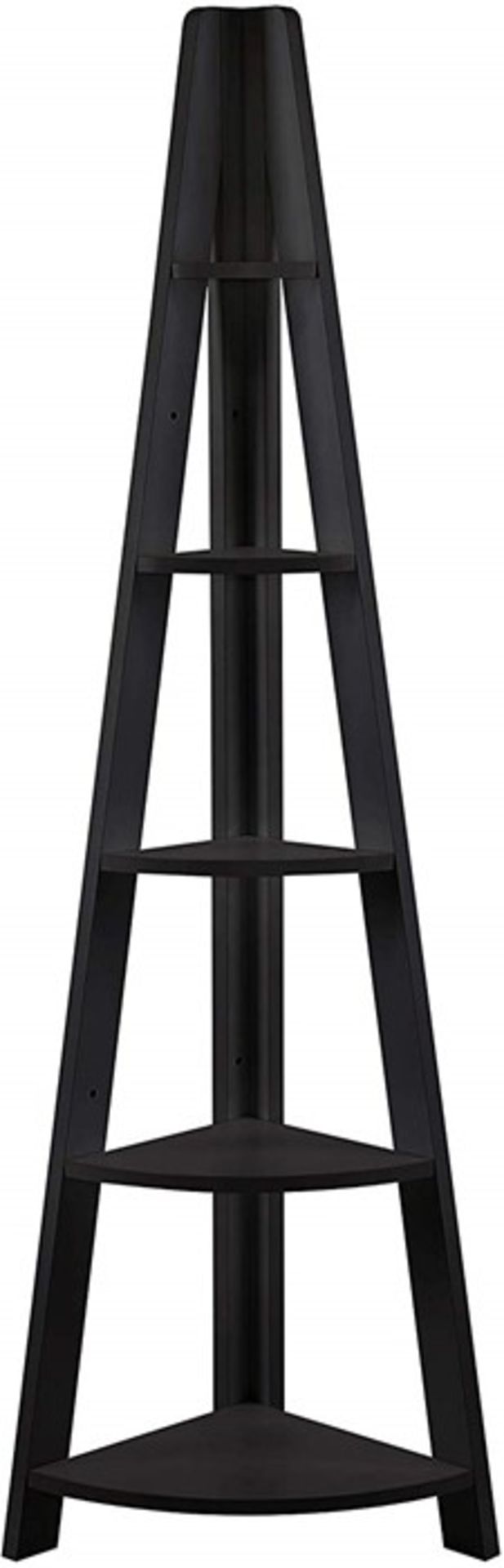 1 BOXED TIVA CONER LADDER SHELVING IN BLACK - TIVABLACOR / RRP £82.99 (PUBLIC VIEWING AVAILABLE)