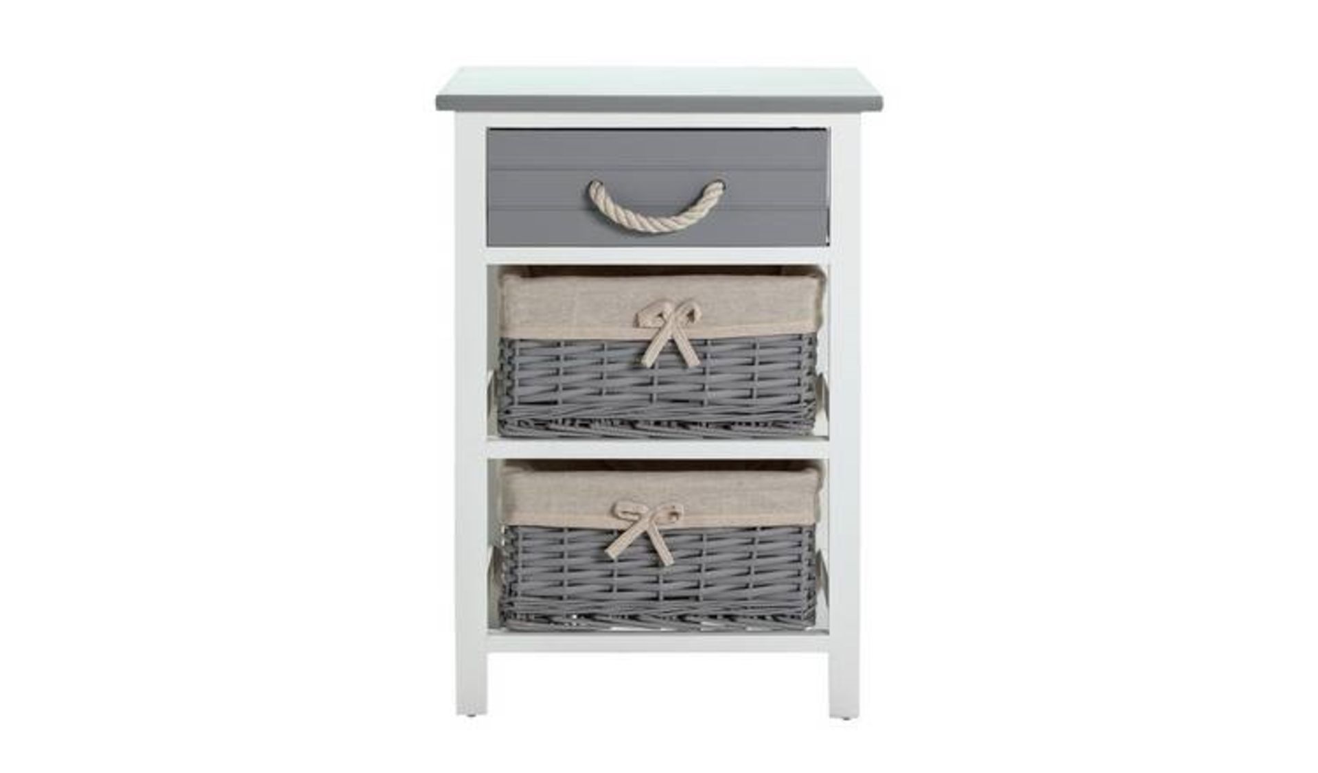 1 BOXED ARGOS HOME ISABELLE 1 DRAWER AND 2 BASKET STORAGE UNIT IN GREY / RRP £45.00 (PUBLIC