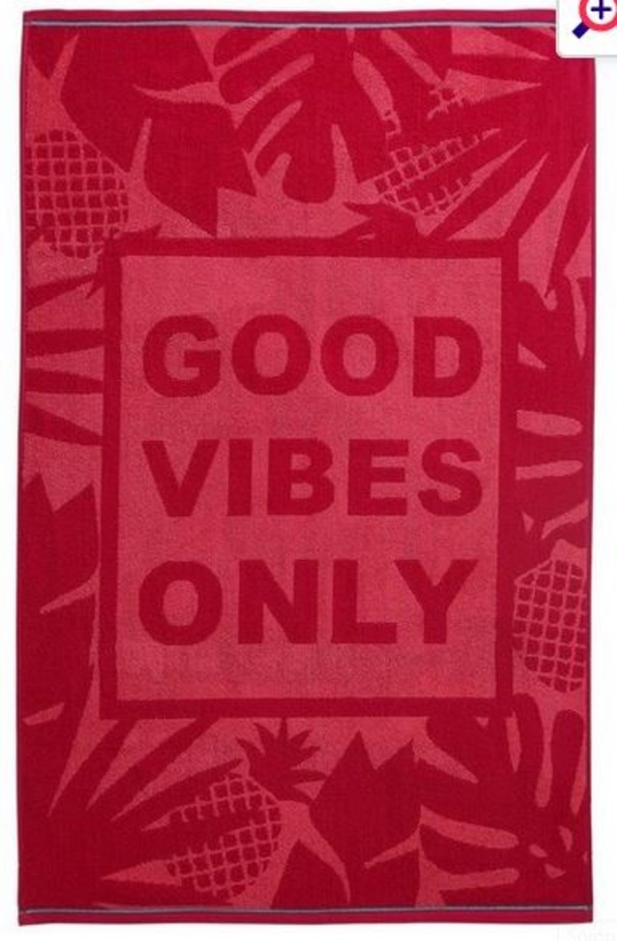 1 AS NEW BAGGED GOOD VIBES BATH TOWEL IN TEAL (PUBLIC VIEWING AVAILABLE)