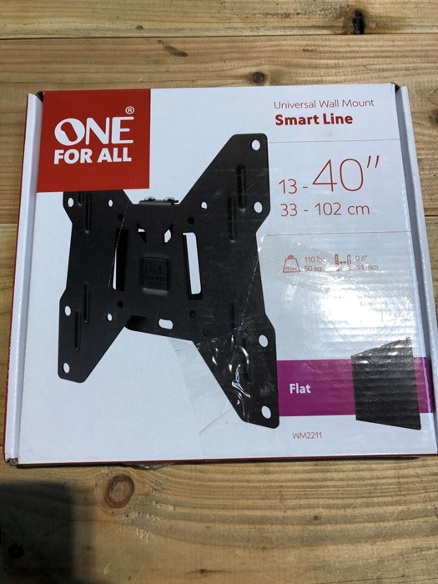 1 BOXED ONE FOR ALL UNIVERSAL WALL MOUNT SMART LINE FLAT - WM2211 / SIZE: 13-40" OR 33 - 102CM /