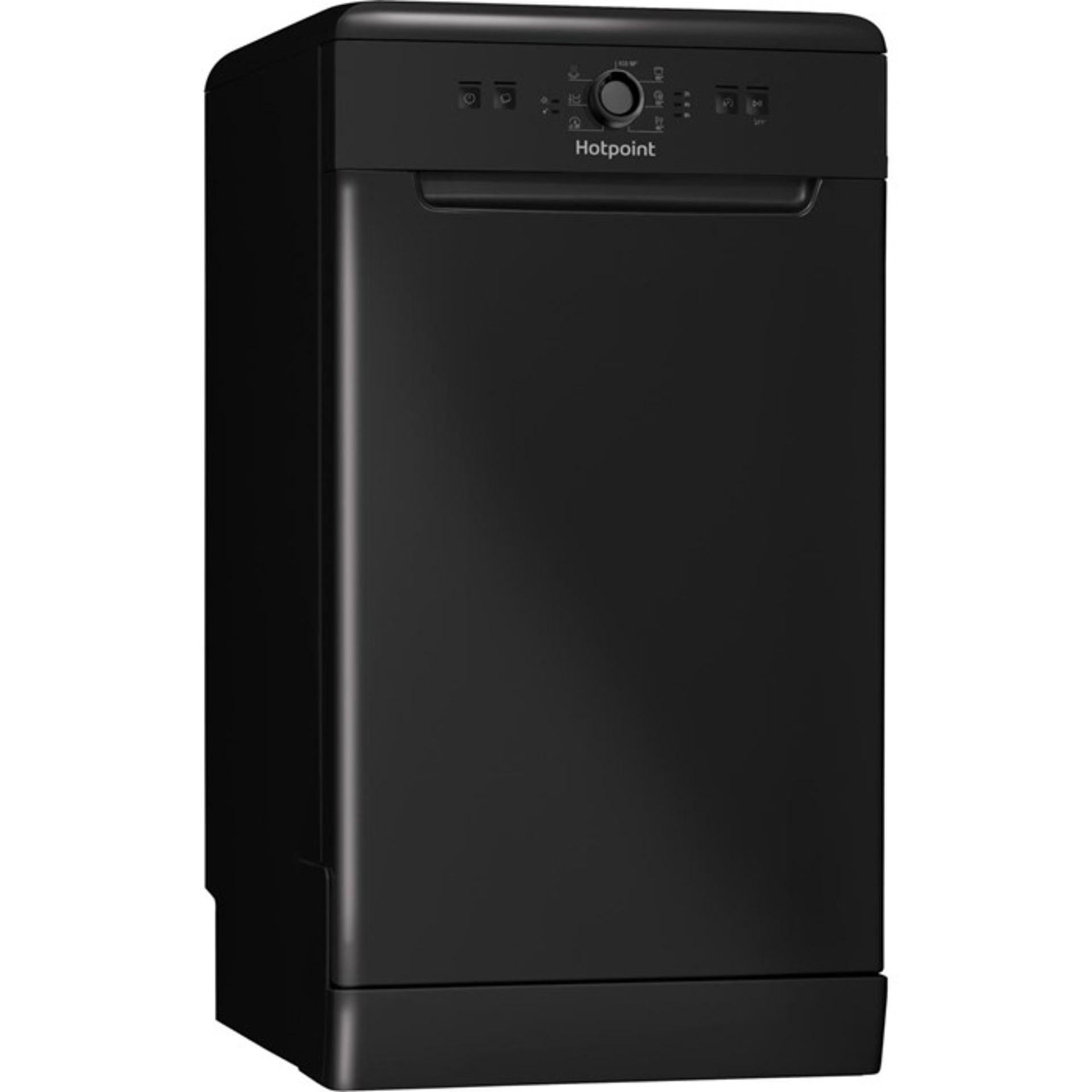 1 UNTESTED HOTPOINT FREESTANDING SLIMLIME DISHWASHER IN BLACK - HSFE1B19BUK / RRP £258.00 (PUBLIC