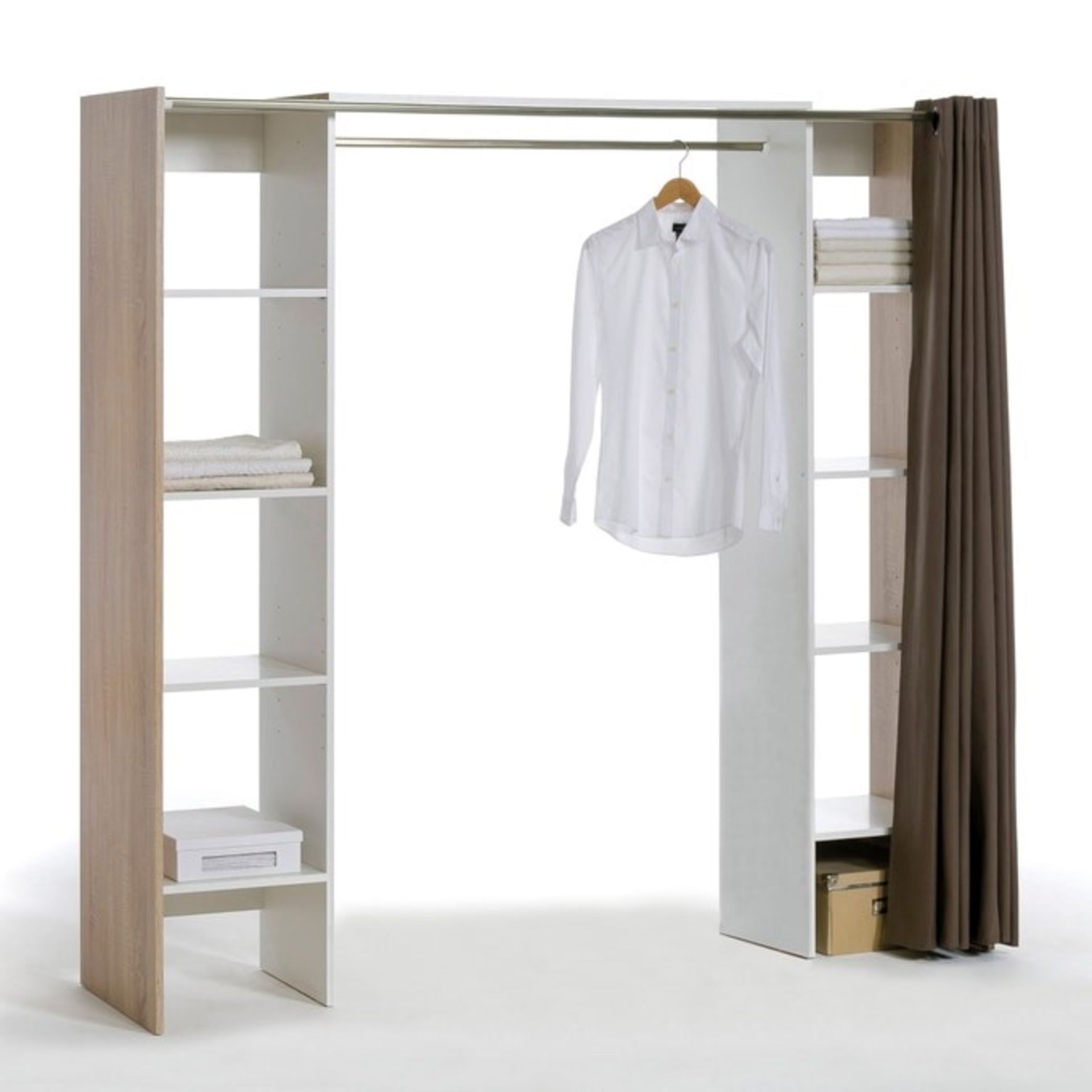 1 GRADE A BOXED DESIGNER REYNAL EXTENDABLE WARDROBE IN OAK / RRP £375.00 (PUBLIC VIEWING AVAILABLE)