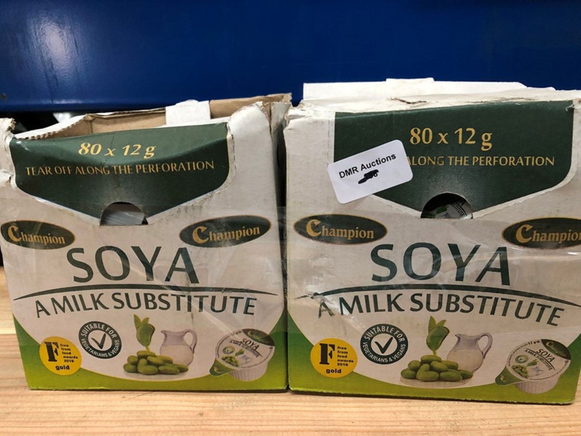 1 LOT TO CONTAIN 2 BOXES OF CHAMPION SOYA A MILK SUBSITUTUE / BEST BEFORE: 13/01/20 (PUBLIC