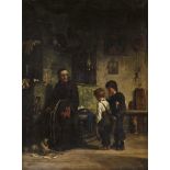 VAUTIER, BENJAMIN IMorges 1829 - 1898 DüsseldorfMönch mit zwei Schülern.Öl auf Leinwand,sig. u.l.,