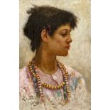 PURY, BARON EDMOND JEAN DENeuchâtel 1845 - 1911 LausannePortrait d'une jeune fille.Öl auf Holz,sig.,