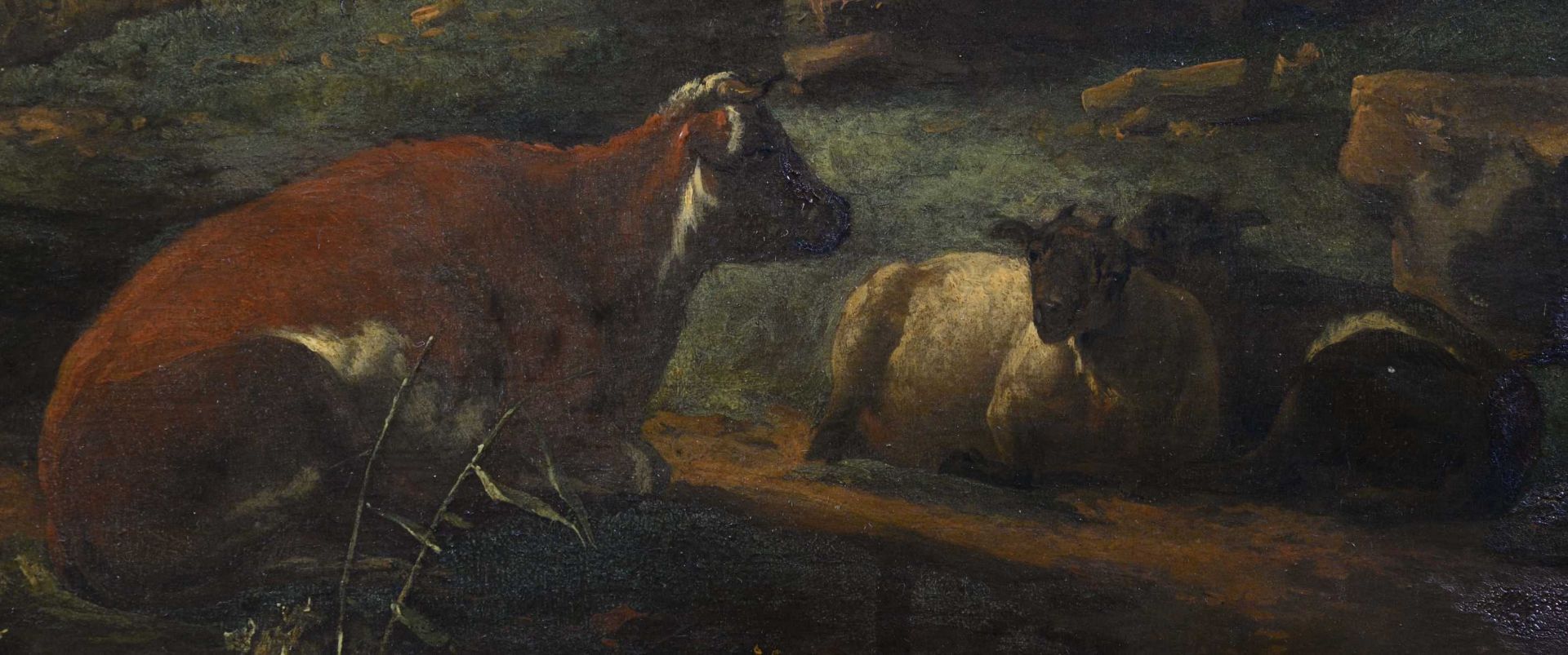 PIJNACKER, ADAMSchiedam 1620/22 - 1673 AmsterdamIdyllische Landschaft mit Viehherde.Öl auf Holz,sig. - Bild 5 aus 6