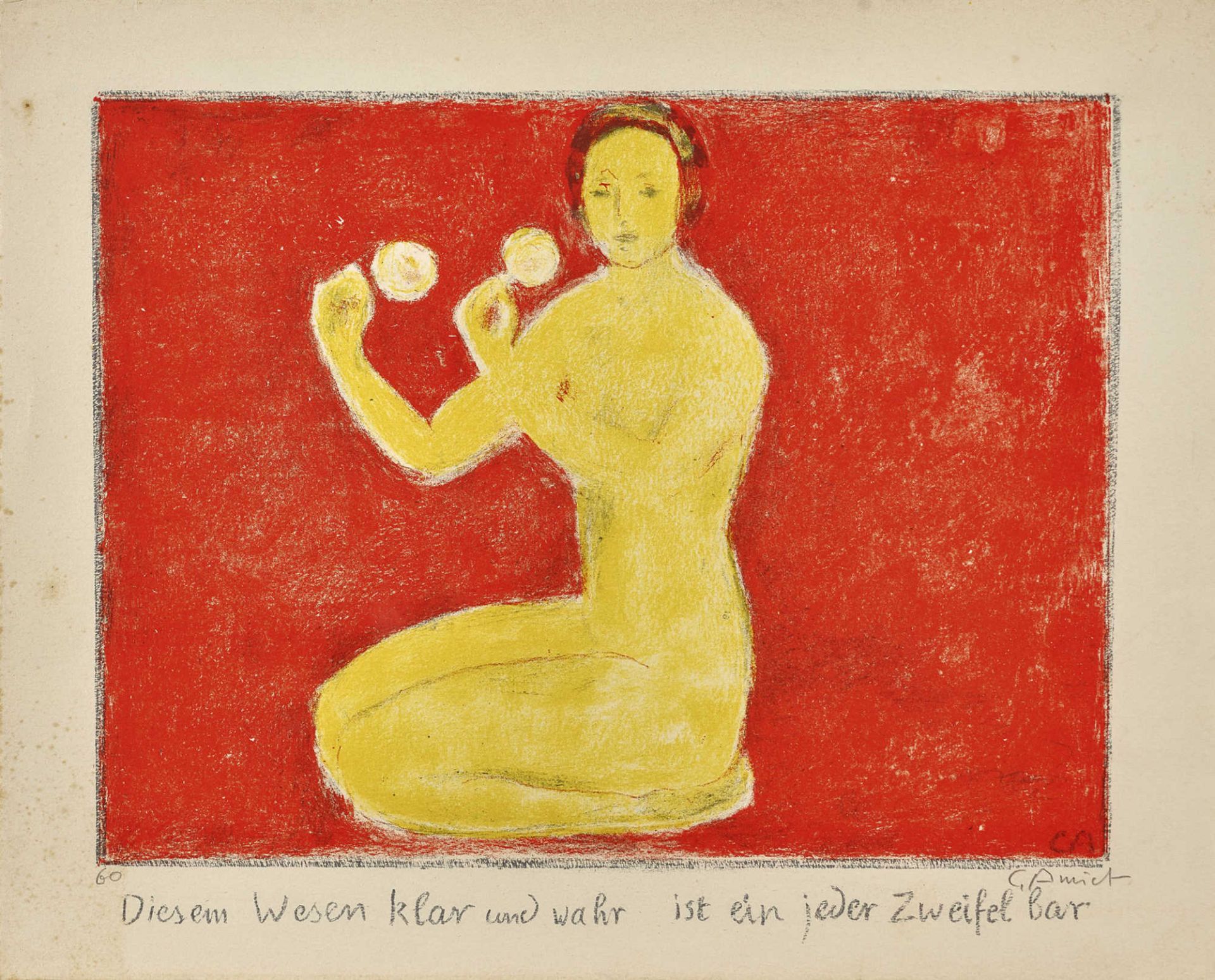 AMIET, CUNOSolothurn 1868 - 1961 OschwandDie Kunst.Farblithografie,im Stein mgr. u.r., handsig. u.