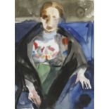 CHAVAZ, ALBERTGenève 1907 - 1990 SionSitzende Frau.Aquarell,sig. u. dat. (19)75 o.r.,34x24,5 cm (