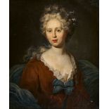 SCHWEIZ, 18. JH.Brustbildnis einer Dame mit Haarband.Öl auf Leinwand, doubliert,68x57 cm- - -22.00 %