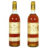 CHÂTEAU D'YQUEMSauternes, Premier Grand Cru Classé Supérieur, 1976.2 Flaschen.2xBN.Etiketten