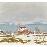 JACOBI, MARCUSBiel 1891 - 1969 MerligenSeelandschaft im Vorfrühling.Öl auf Leinwand,sig. u.r., verso