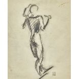 MÜLLER, ALBERTBasel 1897 - 1926 ObinoStehende Figur.Kohle,Nachlass-Stpl. u.r.,36,5x28 cm (LM),