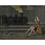 CHAMBON, ÉMILE FRANÇOISGenève 1905 - 1993 Collonge-BelleriveL'attente. Gare de Milan.Öl auf