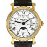 PATEK PHILIPPEArt Deco-style gentleman's wristwatch "Perpetual Calendar".Manufacturer/Manufaktur: