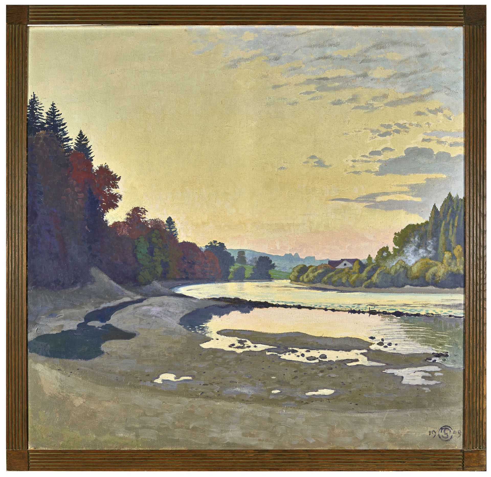 COLOMBI, PLINIORavecchia 1873 - 1951 SpiezHerbstliche Aarelandschaft bei Kiesen in der - Bild 2 aus 4