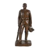 GEISER, KARLBern 1898 - 1957 ZürichStehender Soldat.Bronze, dunkelbraun patiniert, je seitlich a.