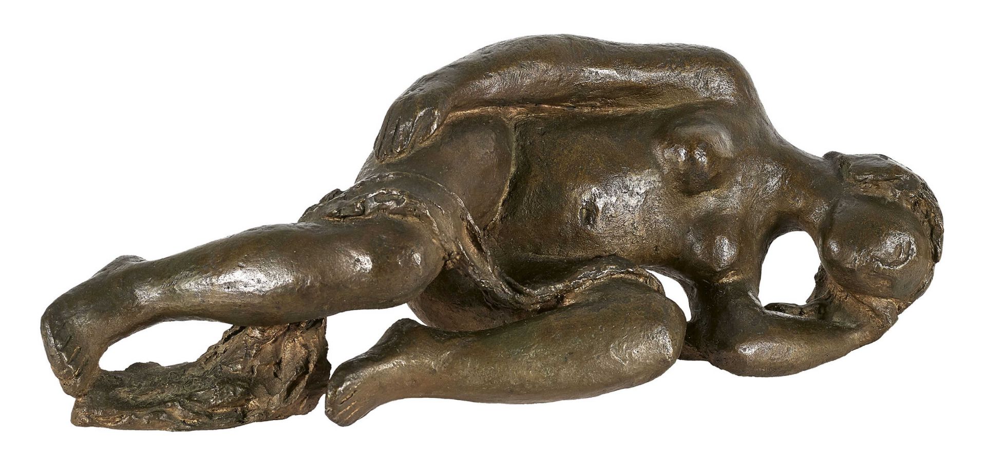 PIGUET, GUSTAVEInterlaken 1909 - 1976 BernLiegende mit Tuch.Bronze, patiniert,a. Tuch sig. "G.