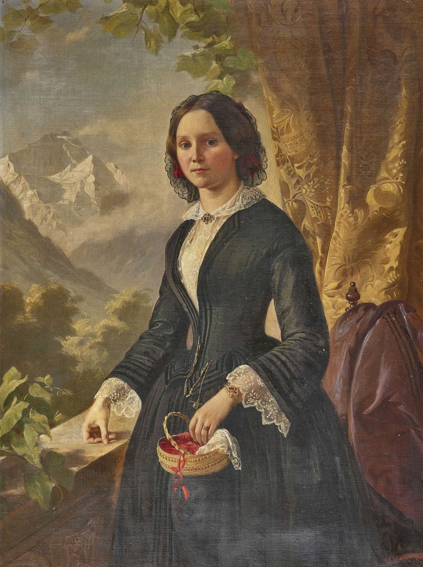 DIETLER, JOHANN FRIEDRICHSolothurn 1804 - 1874 BernPorträt einer Dame und eines Herrn. Gegenstücke. - Bild 2 aus 3