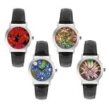 PATEK PHILIPPESet of 4 cloisonné wristwatches "Flowers", limited edition.Manufacturer/Manufaktur: