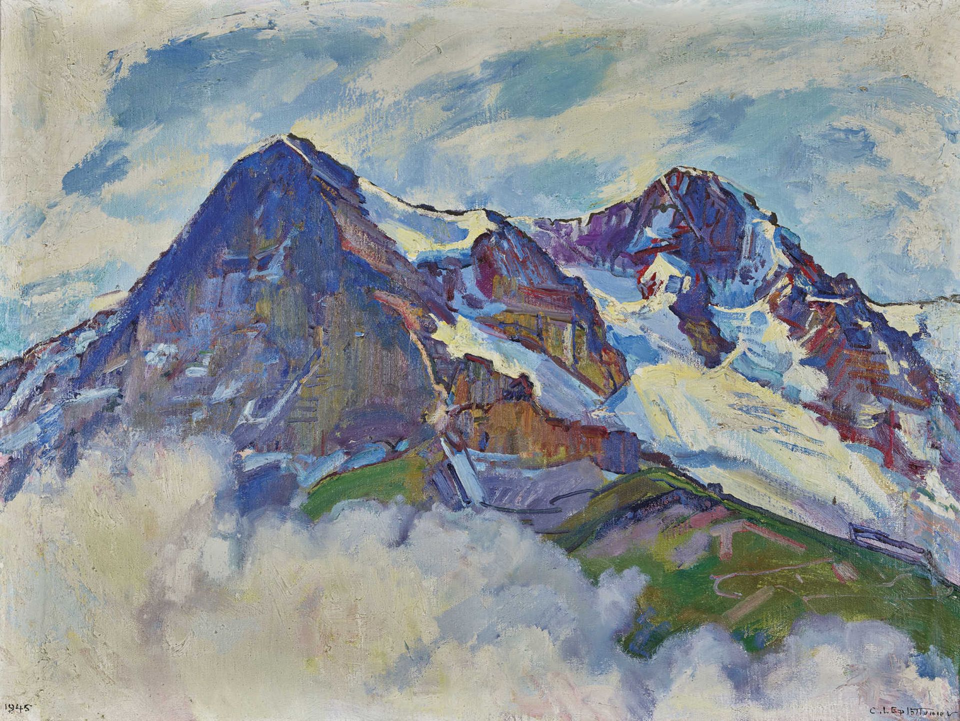 L'EPLATTENIER, CHARLESNeuchâtel 1874 - 1946 Les Côtes-du-DoubsL'Eiger et le Moine.Öl auf Leinwand,