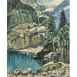 OEHLER, G.Schweiz, 20. Jh.Oeschinensee.Öl auf Leinwand,sig. u.l.,80,5x65,5 cm- - -22.00 % buyer's