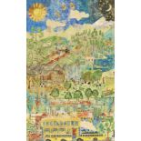 BRONIMANN, R.Schweiz, 20. Jh.Alltagsszenen.Aquarell und Bleistift,sig. u.l.,100x61 cm (LM), gerahmt-