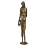 SCHWARZ, HEINZArbon 1920 - 1994 SatignyMädchenakt.Bronze, patiniert,a. Plinthe mgr. "HS",H: 80 cm- -