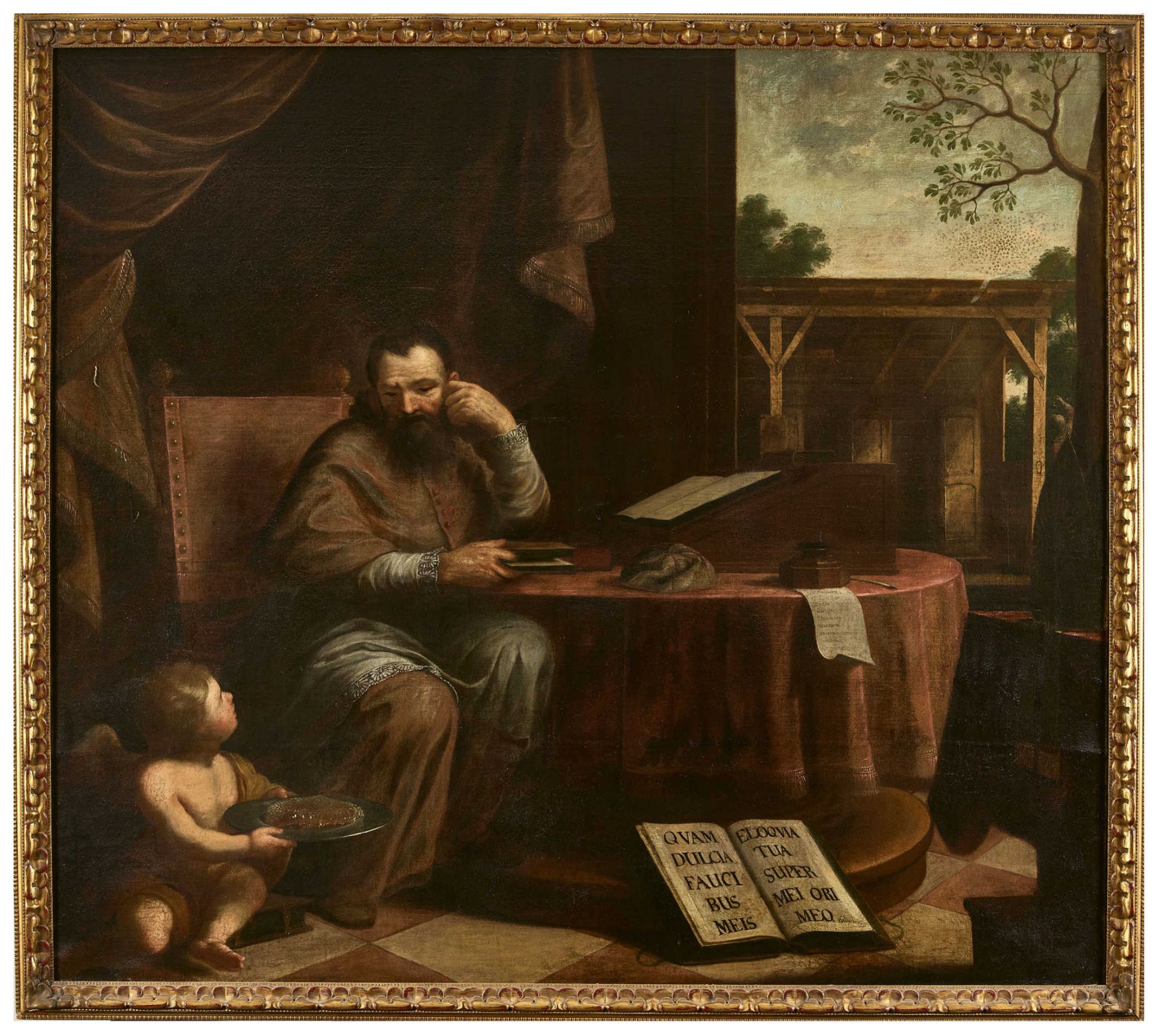 ITALIEN, 17. JH.Der Heilige Augustinus.Öl auf Leinwand, doubliert,148,5x167,5 cm- - -22.00 % buyer's - Bild 2 aus 3