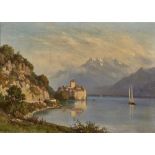 GEORGE-JULLIARD, JEAN PHILIPPE1818 Genève 1888Château de Chillon et les Dents du Midi.Öl auf