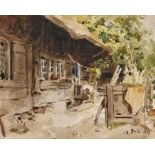 ANKER, ALBERT1831 Ins 1910Hinter dem Bauernhaus.Aquarell über Bleistift,dat. "28 Juin" (18)84 u.r.,