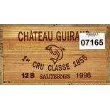 CHÂTEAU GUIRAUDSauternes, Premier Cru Classé, 1996.12 Flaschen. OHK.8xIN, 4xBN.- - -22.00 % buyer'