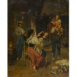 MARINI, P.Italien, 19. Jh.Familienglück.Öl auf Leinwand, auf Malkarton,sig. u.l.,62,5x49 cm- - -22.