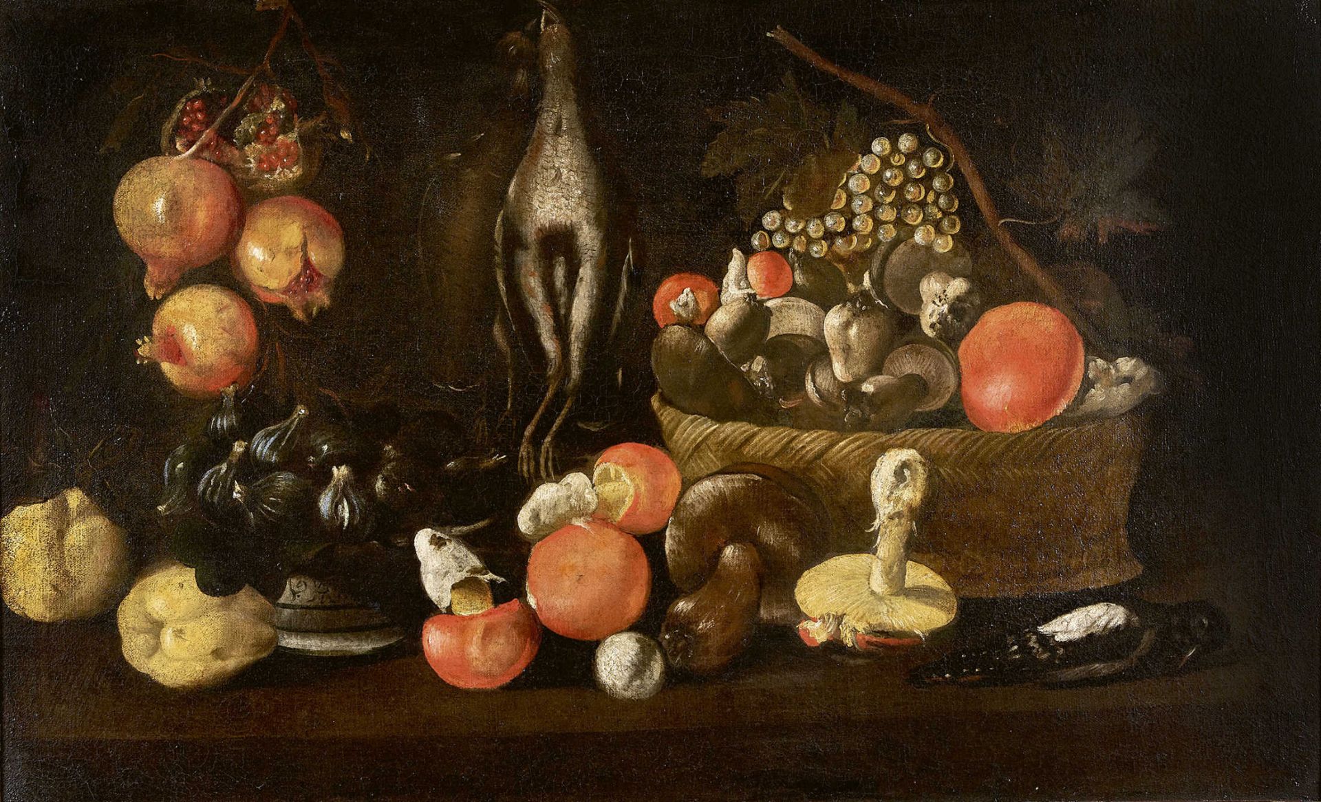 FORTE, LUCANeapel um 1600 - 1670UmkreisHerbststillleben mit Pilzen, Früchten und erlegten Vögeln.