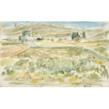 MUMPRECHT, RUDOLFBasel 1918 - 2019 BernWeite Landschaft.Aquarell über Bleistift,mgr. u. dat. (19)