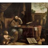ITALIEN, 17. JH.Der Heilige Augustinus.Öl auf Leinwand, doubliert,148,5x167,5 cm- - -22.00 % buyer's