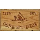 CHÂTEAU BEYCHEVELLESaint-Julien, Grand Cru Classé, 1978.12 Flaschen. OHK.2xIN, 9xBN, 1xTS.