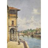 BRANDEIS, ANTONIETTAMiskowitz/Galizien 1849 - 1910 VenedigAm Arnoufer in Florenz.Aquarell,sig. u.