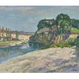 BUCHS, RAYMONDBellegarde 1878 - 1958 FribourgVue de Fribourg avec le pont St-Jean.Öl auf Leinwand,