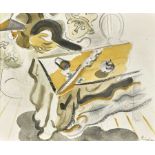 RISIM, BOGIC RISIMOVICCacac 1926 - 1986 BelgradInterieur mit Musikant.Aquarell über Bleistift,sig.