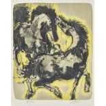 ERNI, HANS1909 Luzern 2015Zwei Pferde.Farblithografie,handsig. u.r., num. 95/150,59x48 cm,