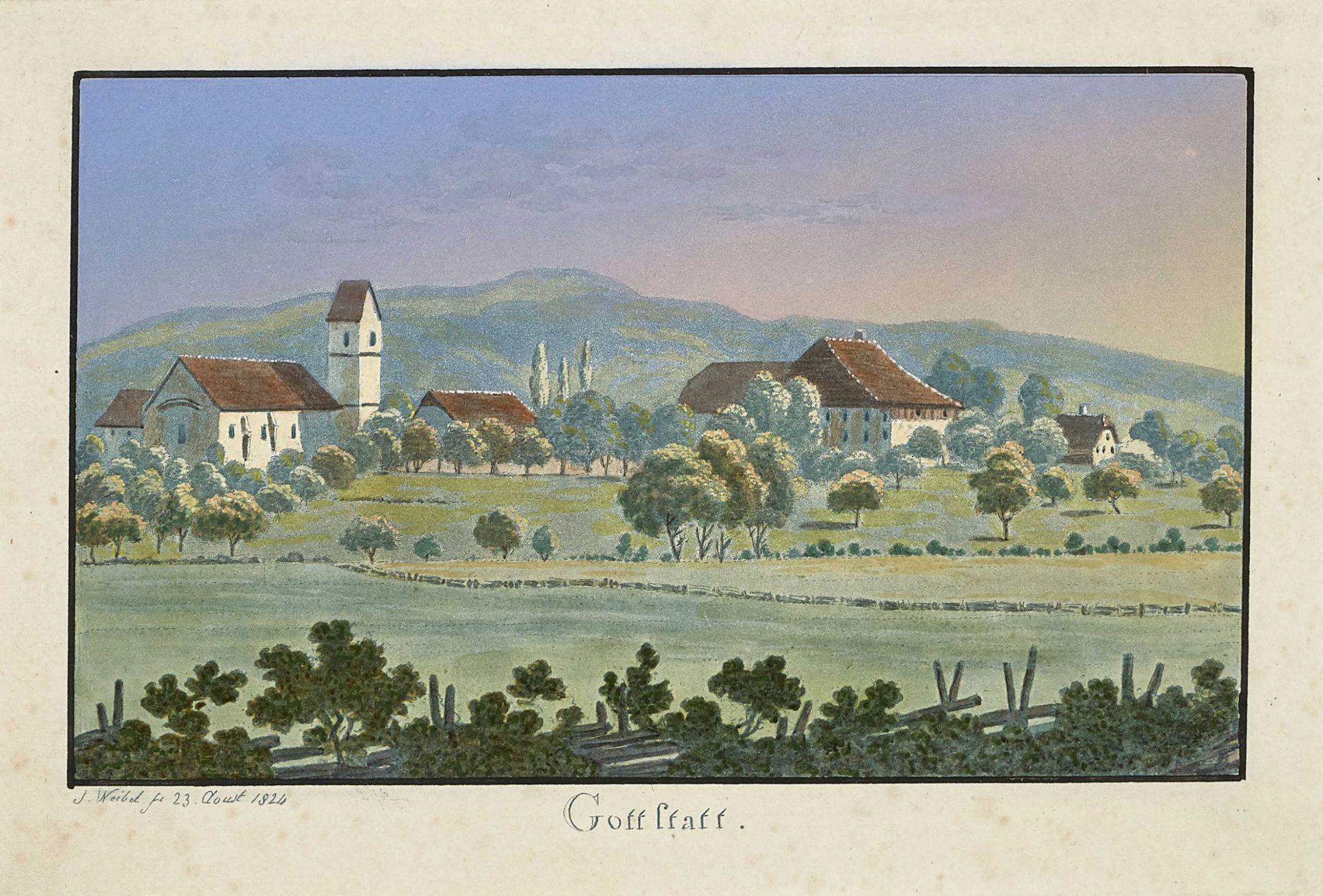 WEIBEL, JAKOB SAMUEL1771 Bern 1846Konvolut.2 Blätter aus "Bernische Landpfarrhäuser": 1. " - Bild 3 aus 3