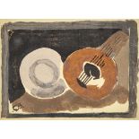 BRAQUE, GEORGESArgenteuil-sur-Seine 1882 - 1963 ParisNeujahrskarte.Composition à la guitarre.